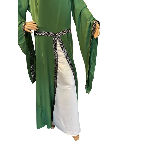 Womens Size 2XL Medieval Renaissance Court Dress Green Cosplay Gown Bell Sleeves - Picture 7 of 7